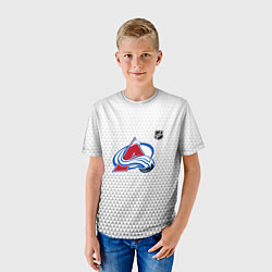 Футболка детская Колорадо Эвеланш - белый геометрический градиент, цвет: 3D-принт — фото 2