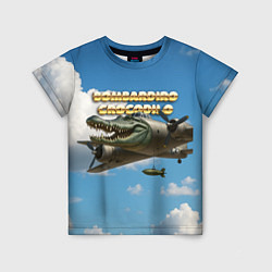 Футболка детская Bombardino Crocodillo мем, цвет: 3D-принт