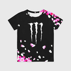 Футболка детская Monster energy sakura, цвет: 3D-принт
