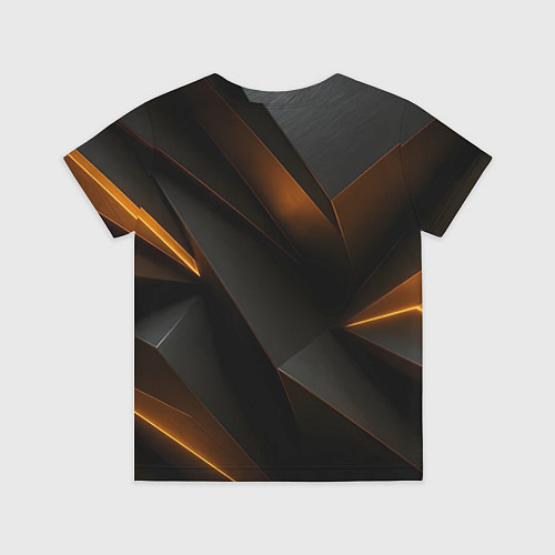 Детская футболка Черная текстура с углами / 3D-принт – фото 2