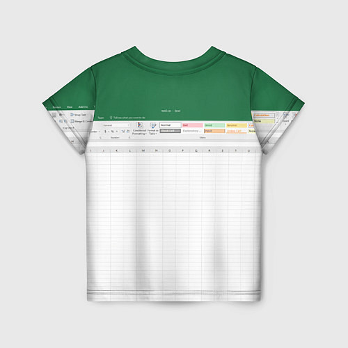 Детская футболка Таблица Excel текстура / 3D-принт – фото 2