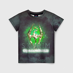 Футболка детская Skyrim gold logo Dragonborn, цвет: 3D-принт