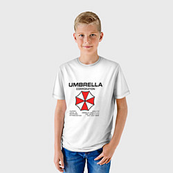 Футболка детская Umbrella protokol - white, цвет: 3D-принт — фото 2
