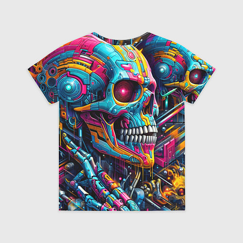 Детская футболка Cyber skull - pattern / 3D-принт – фото 2