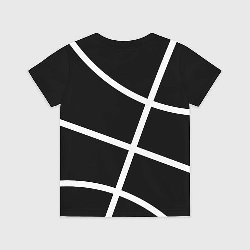 Детская футболка Хьюстон Рокетс - текстура черного мяча / 3D-принт – фото 2