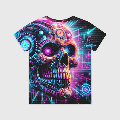 Детская футболка Neon cyber skull / 3D-принт – фото 2