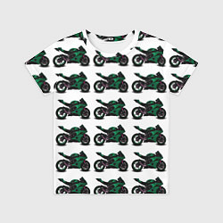 Футболка детская Motorbike dark green, цвет: 3D-принт