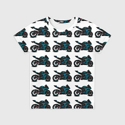 Футболка детская Motorbike blue, цвет: 3D-принт