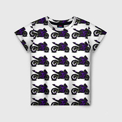 Футболка детская The motorcycle is dark purple, цвет: 3D-принт