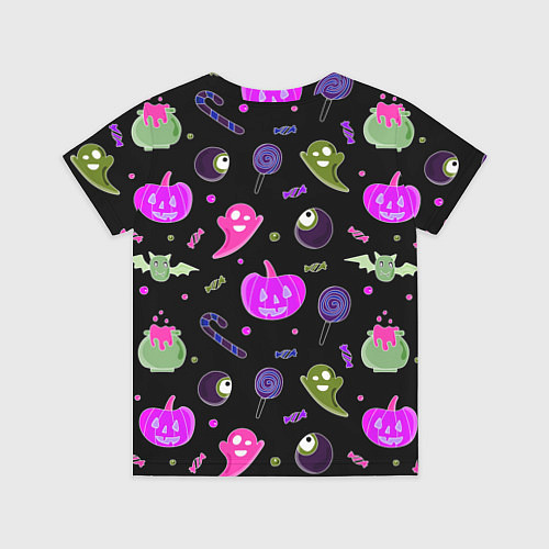 Детская футболка Halloween pink black pumpkin / 3D-принт – фото 2
