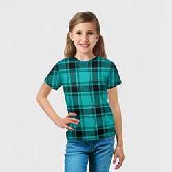 Футболка детская Checkered blue, цвет: 3D-принт — фото 2