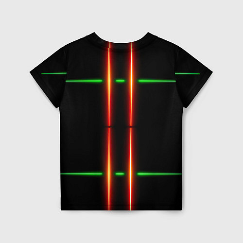 Детская футболка Neon green black red line / 3D-принт – фото 2