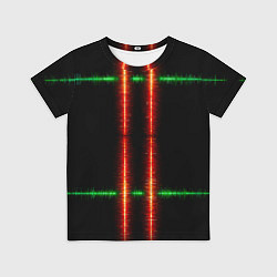 Футболка детская Color black green red lines, цвет: 3D-принт