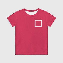 Футболка детская Страж Squid game квадрат, цвет: 3D-принт