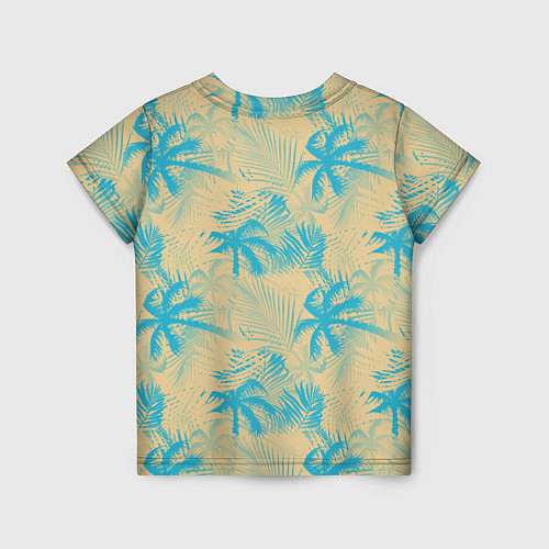 Детская футболка Palm light blue beige / 3D-принт – фото 2