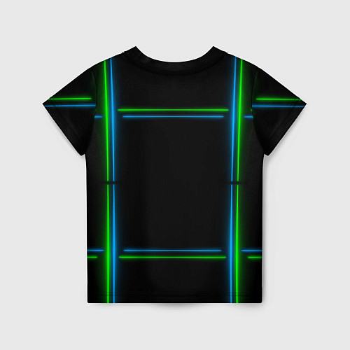 Детская футболка Neon green light blue / 3D-принт – фото 2