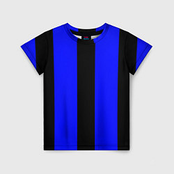 Футболка детская Color blue black stripes, цвет: 3D-принт