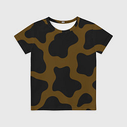 Футболка детская Коричневая коровья расцветка, цвет: 3D-принт