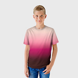 Футболка детская Градиент transcendent pink омбре, цвет: 3D-принт — фото 2