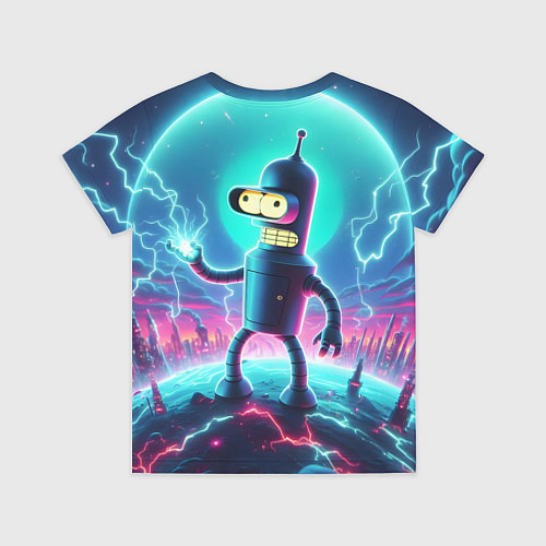 Детская футболка Робот-сгибальщик Бендер пропускает через себя молн / 3D-принт – фото 2