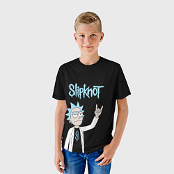 Футболка детская Slipknot и Рик Санчес из Рик и Морти, цвет: 3D-принт — фото 2