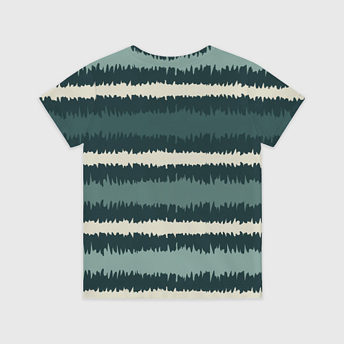 Детская футболка Полосы зигзагообразные зеленые / 3D-принт – фото 2