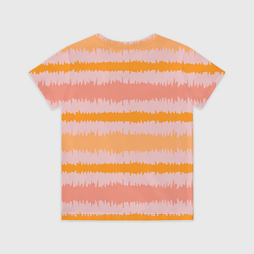 Детская футболка Полосы зигзагообразные оранжево-розовые / 3D-принт – фото 2