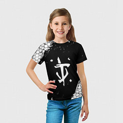 Футболка детская Doom соты краски, цвет: 3D-принт — фото 2