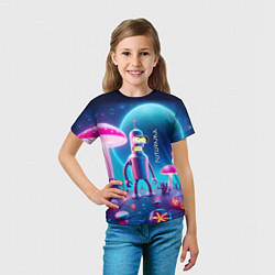 Футболка детская Робот-сгибальщик Бендер и неоновые грибы, цвет: 3D-принт — фото 2