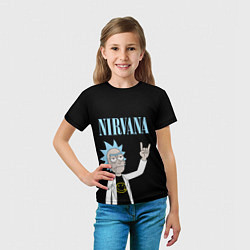 Футболка детская Нирвана и Рик Санчес из Рик и Морти, цвет: 3D-принт — фото 2
