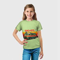Футболка детская Ретро автобус ПАЗ-672 поп-арт, цвет: 3D-принт — фото 2