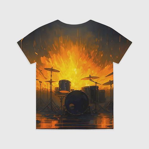 Детская футболка Гитарист играющий в пламени / 3D-принт – фото 2
