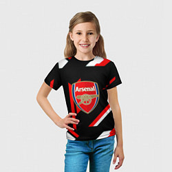 Футболка детская Arsenal geometry steel, цвет: 3D-принт — фото 2
