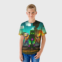 Футболка детская Майнкрафт - исследование территории, цвет: 3D-принт — фото 2