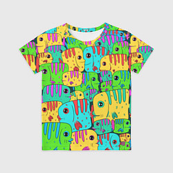 Футболка детская Яркие тропические рыбки паттер, цвет: 3D-принт