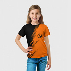 Футболка детская Half Life - black and orange, цвет: 3D-принт — фото 2