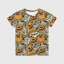 Футболка детская Хэллоуин тыквы, цвет: 3D-принт