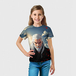 Футболка детская Ведьмак стиль аниме, цвет: 3D-принт — фото 2