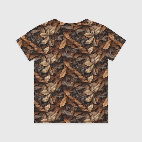 Детская футболка Камуфляж из осенних листьев / 3D-принт – фото 2