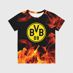 Детская футболка Borussia огонь текстура