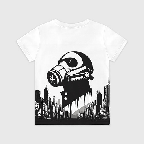 Детская футболка Respirator in metropolis - hieroglyphs / 3D-принт – фото 2