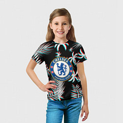 Футболка детская Chelsea тропики глитч текстура, цвет: 3D-принт — фото 2