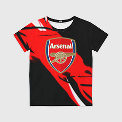 Футболка детская Арсенал геометрия полосы краски, цвет: 3D-принт