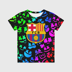 Футболка детская Барселона x Маршмэллоу неоновый градиент, цвет: 3D-принт