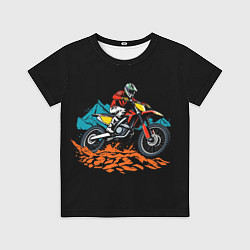 Футболка детская Motocross and mountains, цвет: 3D-принт