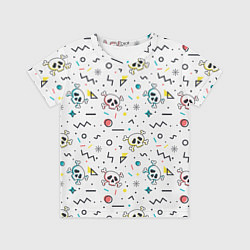 Детская футболка Паттерн с черепами и геометрическими фигурами на Х