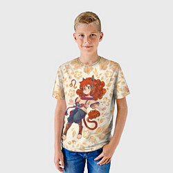 Футболка детская Гороскоп в русском стиле: Лев, цвет: 3D-принт — фото 2