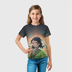 Футболка детская Маомао на фоне облаков, цвет: 3D-принт — фото 2