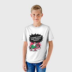 Футболка детская Каждый кулик свое болото хвалит разноцветная орнам, цвет: 3D-принт — фото 2