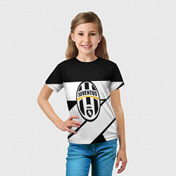 Футболка детская Ювентус полосы геометрия линии, цвет: 3D-принт — фото 2